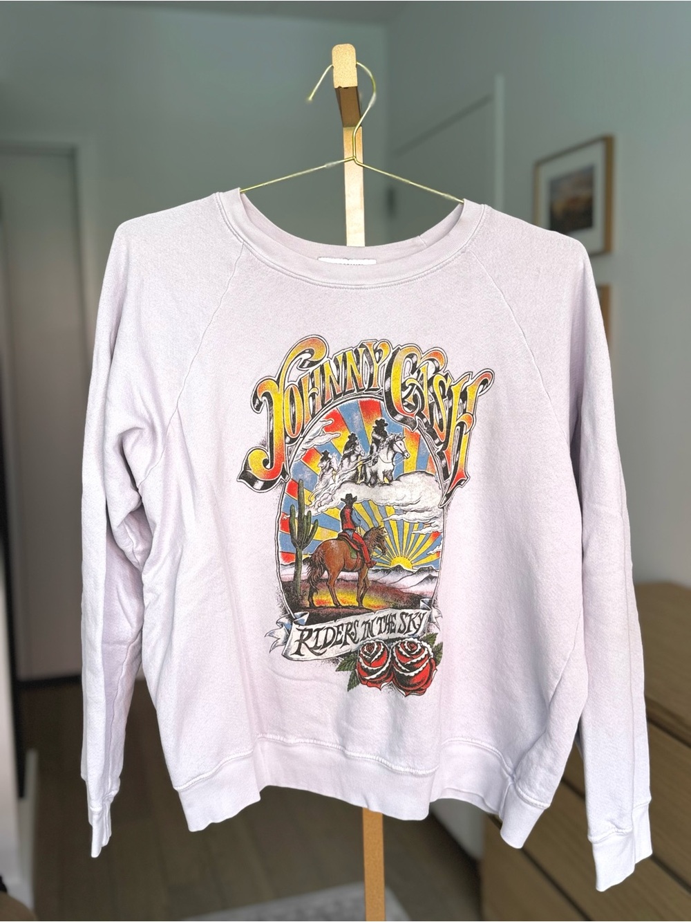Daydreamer Johnny Cash "Ghost Riders" Vintage Sweatshirt in Lavender